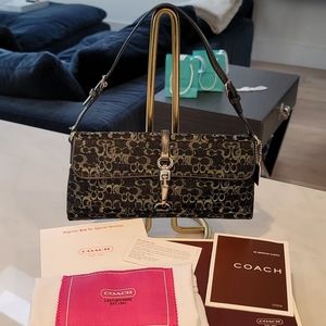 Coach Optic Lurex Signature Metallic Black Purse